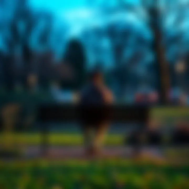 A person looking contemplative while sitting on a park bench surrounded by nature, symbolizing feelings of loneliness and isolation.
