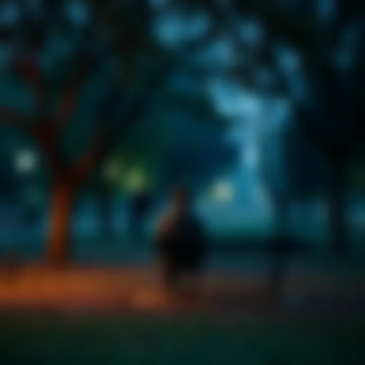A person sits alone on a bench in a quiet park, looking contemplative, surrounded by trees and nature, reflecting on feelings of loneliness and anxiety.