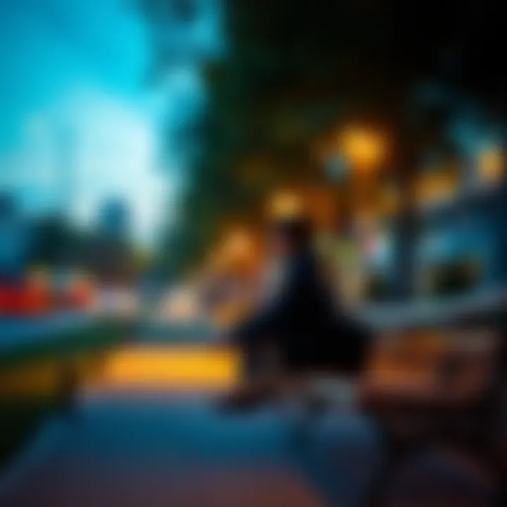 A lonely person gazing into the distance while sitting on a park bench, surrounded by nature