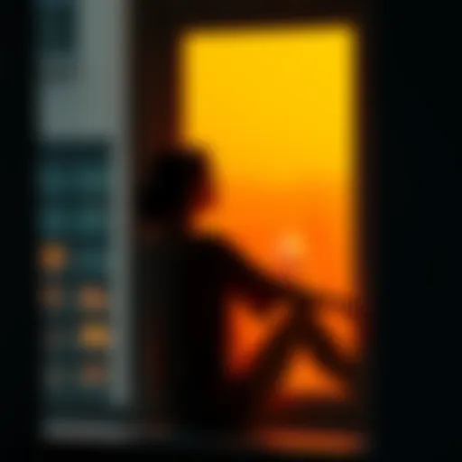 A woman sitting alone by a window, gazing thoughtfully outside, reflecting on her love life and past relationship.