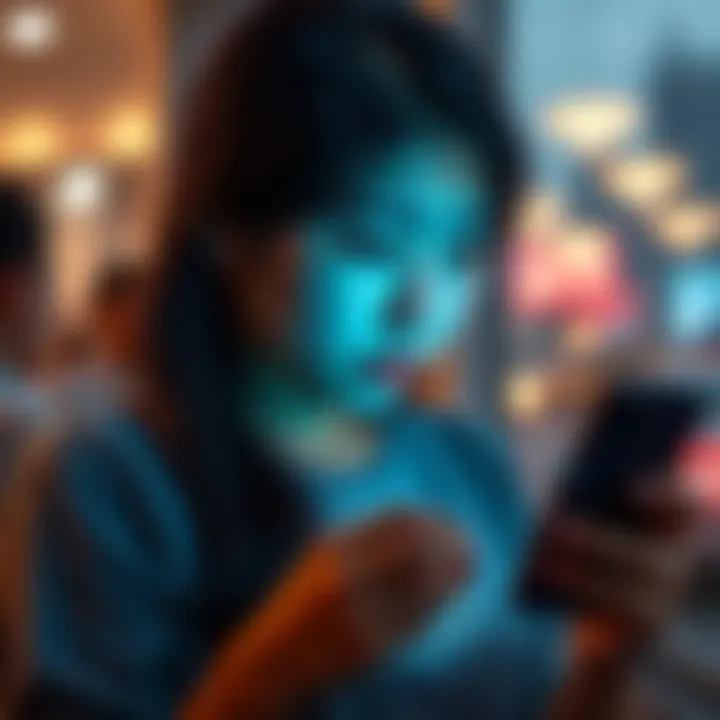 Long-Distance Connection A young woman looking at her phone, deep in thought about her long-distance relationship, with a sad expression on her face.