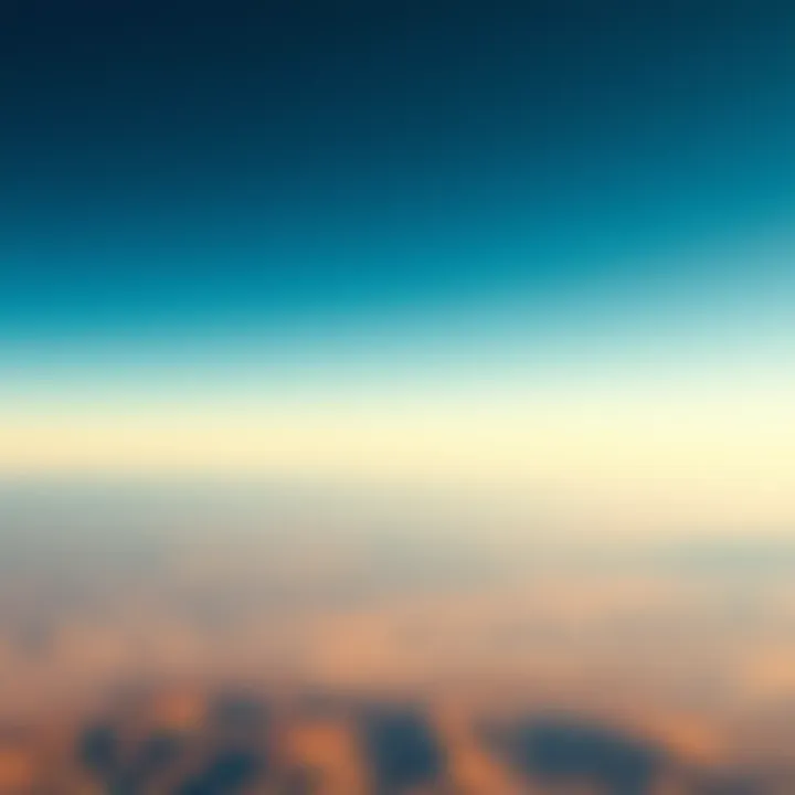 A long-range photo showing a distant horizon, challenging views of the Earth's shape, with a clear sky above and landscape below.