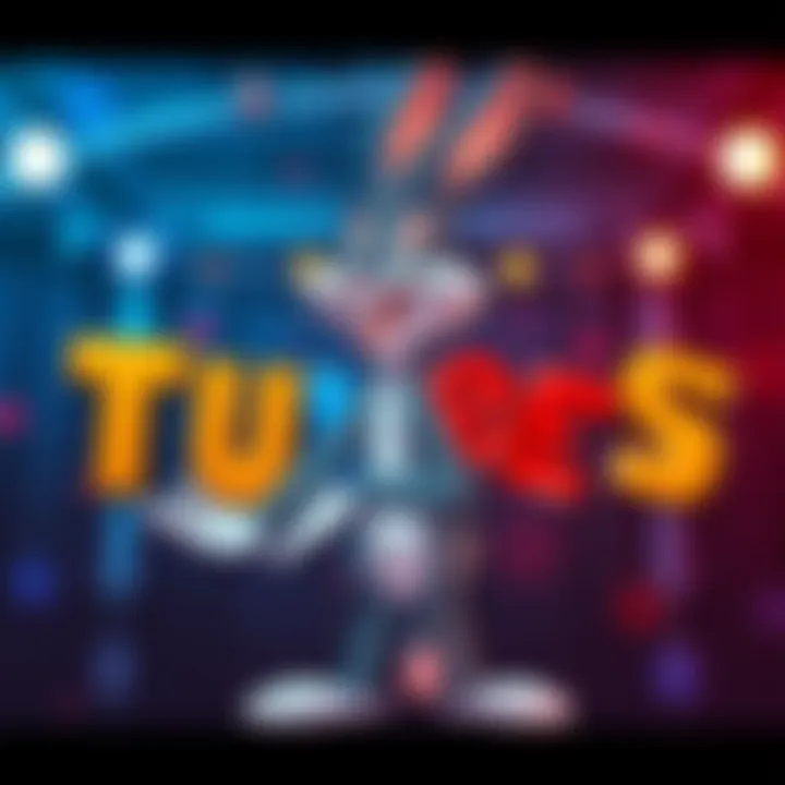 A vibrant artistic representation of a cartoon character with mixed letters spelling 'Tunes' and 'Toons' to illustrate the Mandela Effect debate.