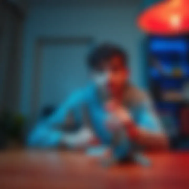 A person looking surprised while finding a misplaced object at home, like keys on a table.