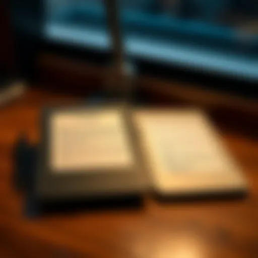 A lost Kindle placed next to a new Kindle on a table, drawing attention to their surprising appearance together.