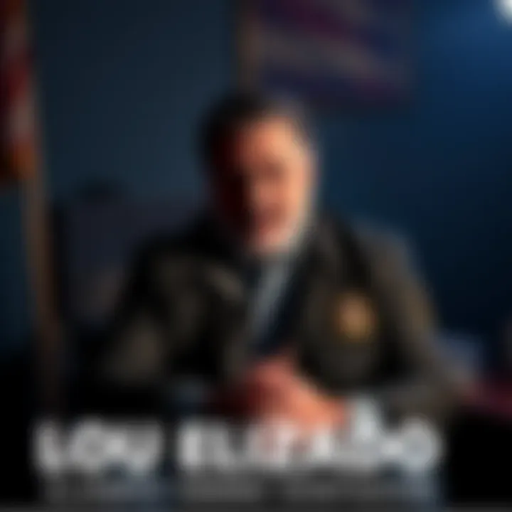 Lou Elizondo discussing UAP investigations while seated in a dimly lit room with a serious expression