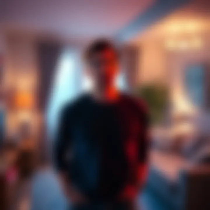 A person looking puzzled while standing in a living room, surrounded by furniture, trying to figure out the source of a strange loud clap sound.