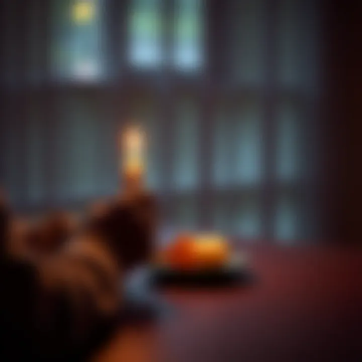 A person sits at a table with a lit candle and a heart-shaped object, symbolizing love and hope in a relationship.