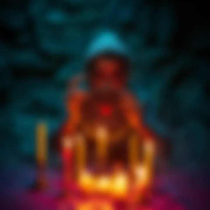 Love Spell Experiment Individual activating a sigil for a love spell, surrounded by candles and a playful aura, representing their transformation into the perfect lover.