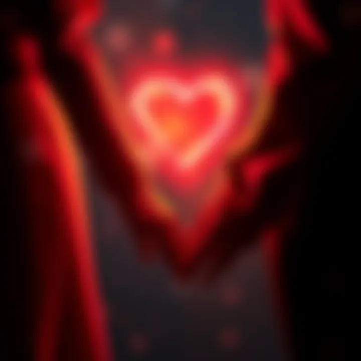 A couple holding hands with a glowing heart symbol above them, representing rekindled love.