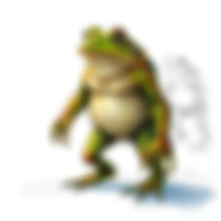 Detailed sketch of the Loveland Frogman showing its unique features and stance