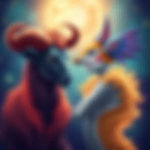 Illustration showing zodiac signs with focus on Taurus and Gemini, highlighting loyalty traits