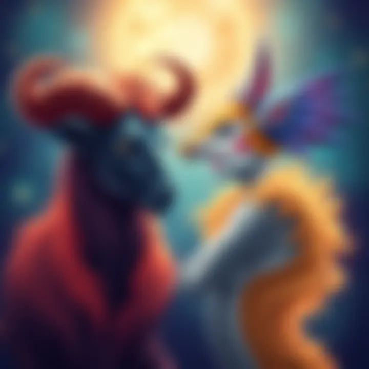 Illustration showing zodiac signs with focus on Taurus and Gemini, highlighting loyalty traits