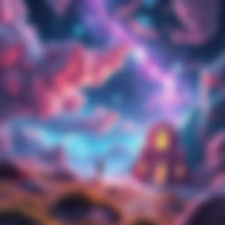 A surreal landscape illustrating the limitless possibilities of lucid dreaming, featuring vibrant colors and imaginative elements