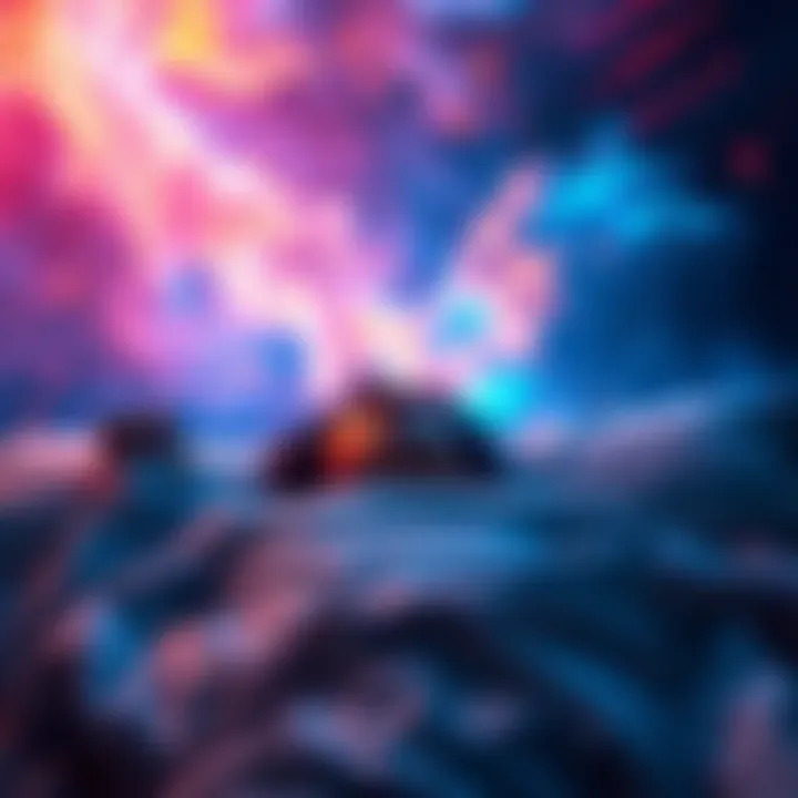 A person lying in bed with closed eyes, surrounded by colorful dream-like visuals representing a vivid lucid dream.