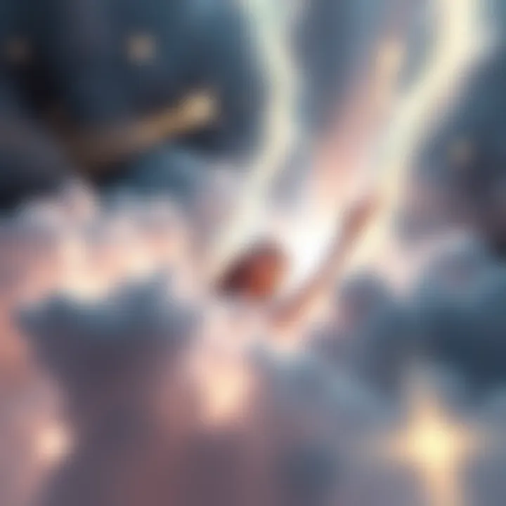 A scene depicting a dreamer surrounded by soft white light, representing a spiritual message from a lost loved one.