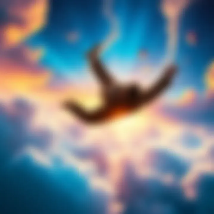 A person flying over a colorful dream landscape, showcasing the thrill of lucid dreaming.