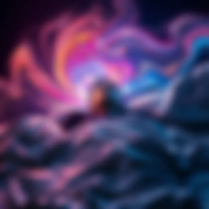 A person lying in bed with swirling colors around their head, representing a dream state.