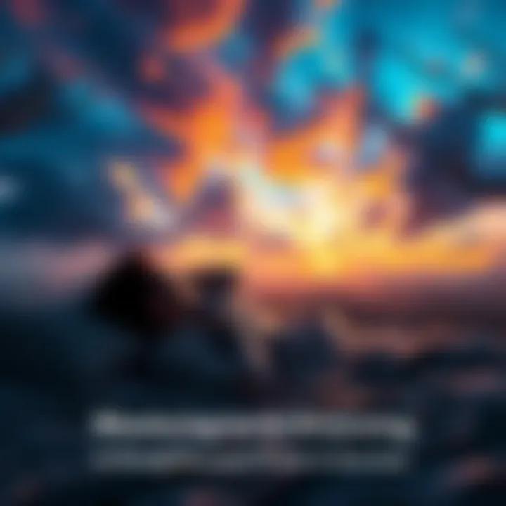 Lucid Dreaming Concept A person relaxing in bed with a dreamy landscape surrounding them, representing lucid dreaming.