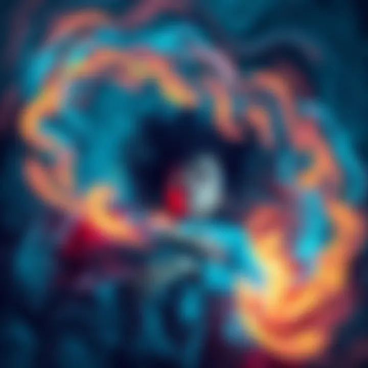 A person lying in bed with a dreamy expression, surrounded by swirling colors and abstract shapes, illustrating the concept of lucid dreaming akin to the movie Inception.