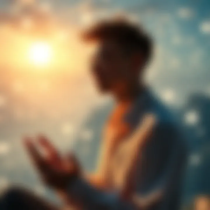 Person practicing lucid dreaming techniques in a peaceful environment