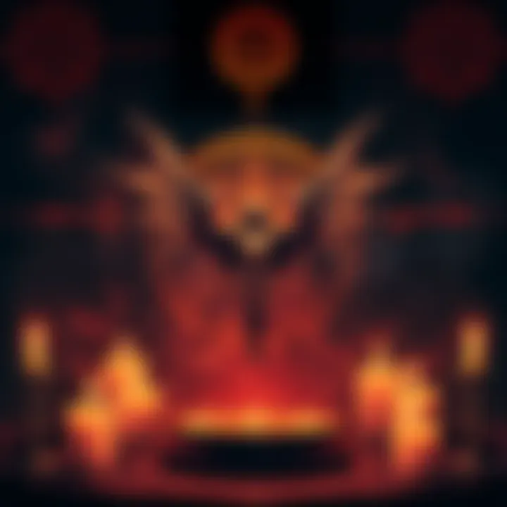 Lucifer Sigil Illustration A detailed depiction of the Lucifer sigil surrounded by mystical symbols and candlelight