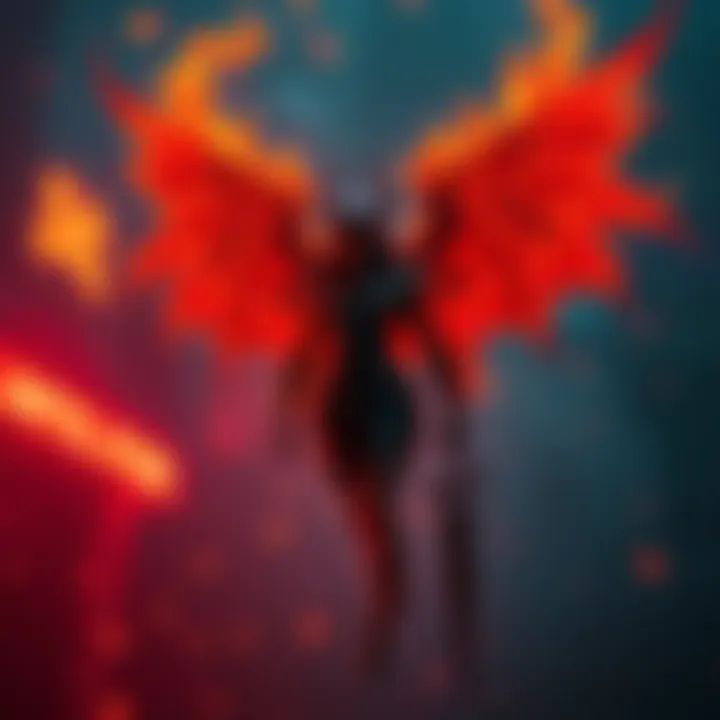 Artistic depiction of Lucifer with wings and flames, symbolizing allure and rebellion