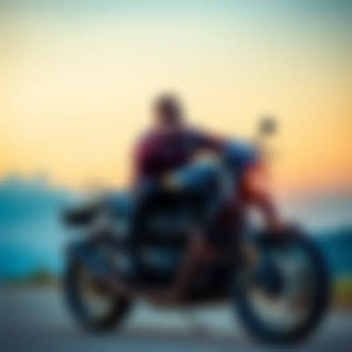 Lue Elizondo sitting on his motorcycle, reflecting on life after a recent accident