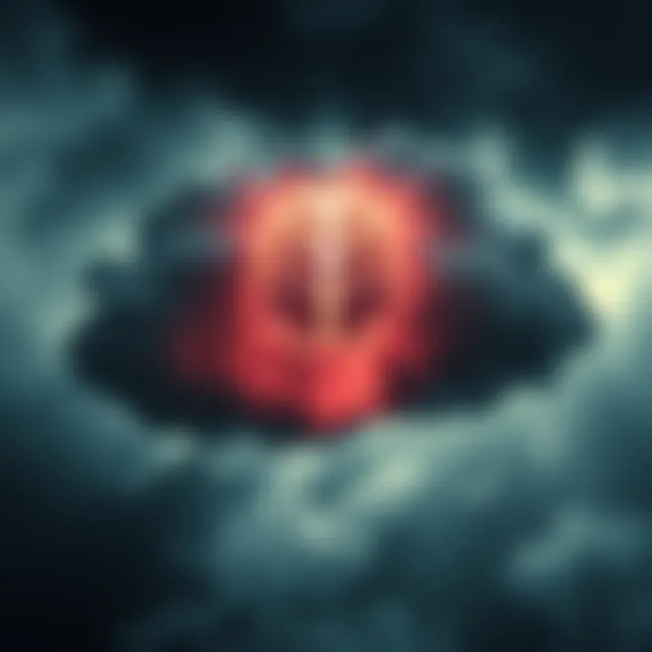 A glowing brain surrounded by dark clouds symbolizing clarity and confusion in thoughts.