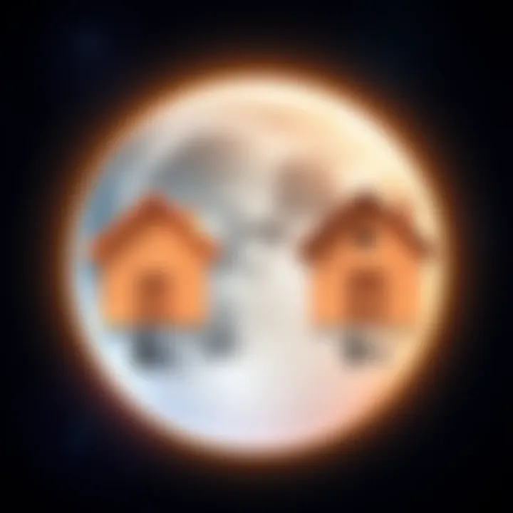 Illustration showing a moon symbol with two houses labeled 8th and 9th, indicating the confusion over lunar placements in astrology.