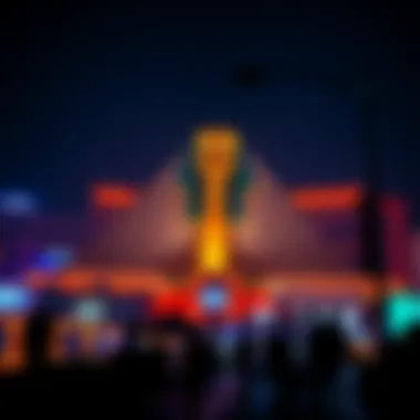 The Luxor Hotel in Las Vegas illuminated at night, showcasing its unique pyramid shape and vibrant lights
