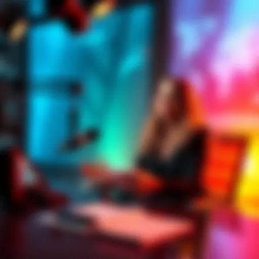 Lynn White discussing her psychic insights about Flight MH370 on a podcast set