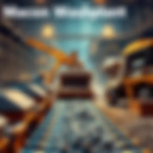 A Macon washplant processing materials with machinery and workers in the background.