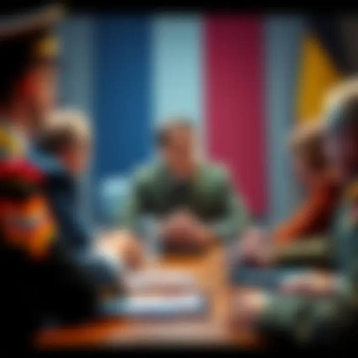 French President Emmanuel Macron discussing military strategies with UK and German leaders during a meeting.