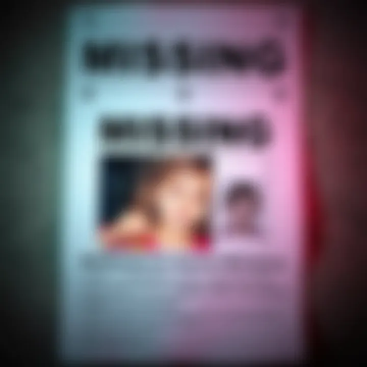 A notice with a picture of Madeleine McCann, highlighting her case and the search efforts over the years