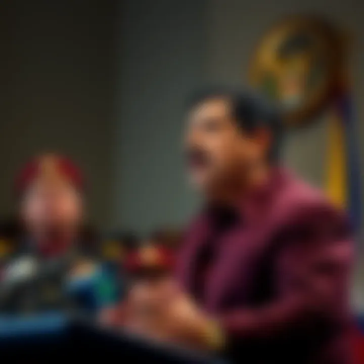 Venezuelan President Maduro making a speech about new bans on pornography and usury