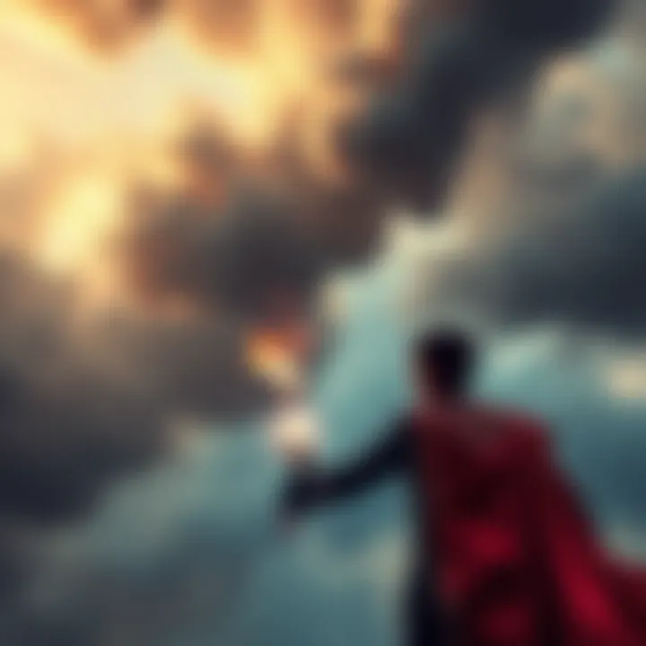 Magic Spell and Consequences A person casting a spell with dark clouds swirling above, hinting at potential danger.