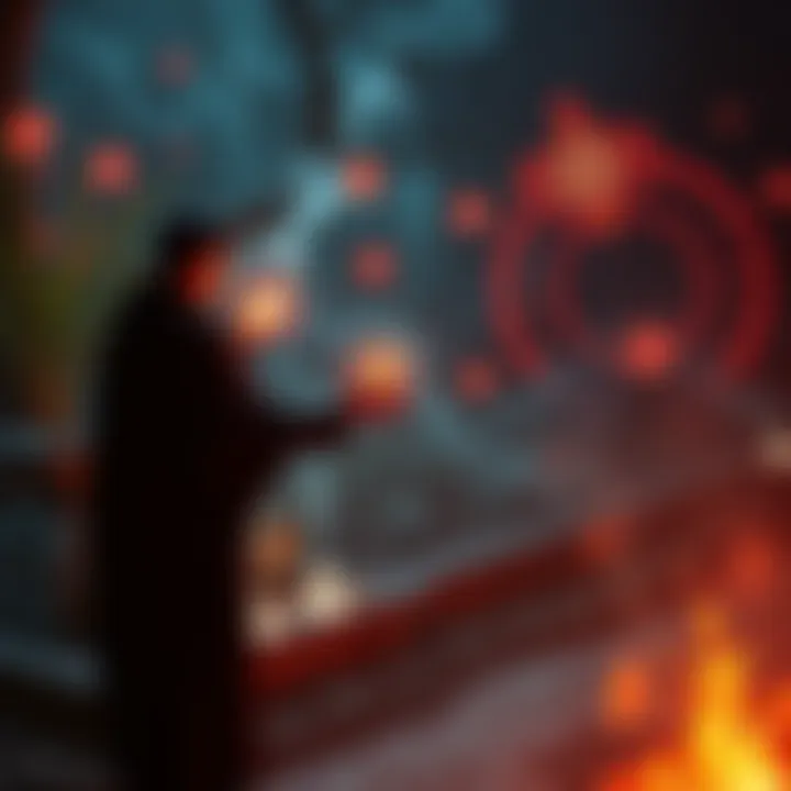 Magic Spell Scene A person casting a spell with glowing symbols around them in a mystical setting