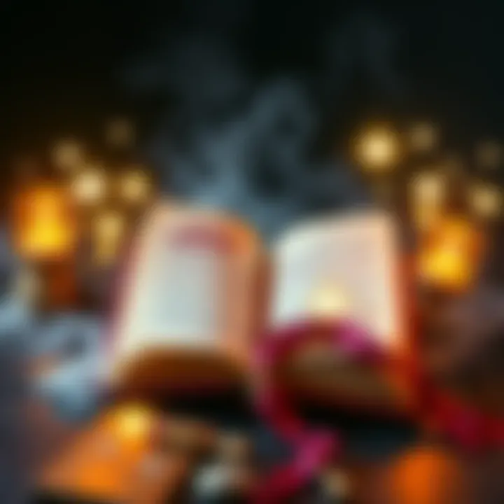 Magical Spellbook and Laughing Wands A colorful spellbook opened with silly spells, surrounded by wands laughing and sparkling with joy, creating a playful scene.