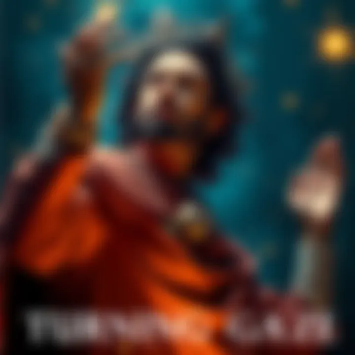 The Magician from the Tarot de Marseille looking away from his tools, with a focused expression and a hand raised as if conjuring energy.