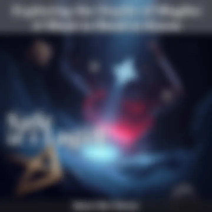 A mystical scene depicting symbols of magick surrounded by shadows and light, emphasizing the balance of risks and rewards in spiritual practices.