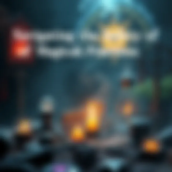 A mystical scene depicting various magick tools and symbols with an ethereal glow, suggesting a deep contemplation on spiritual safety.