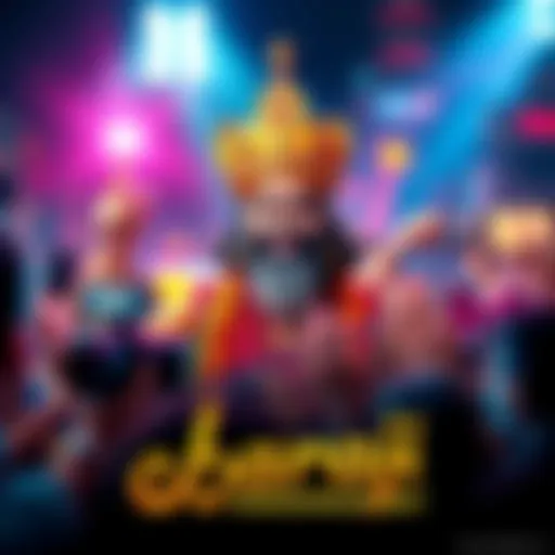 A colorful movie poster featuring Maharaji, surrounded by excited fans and film elements like cameras and lights.