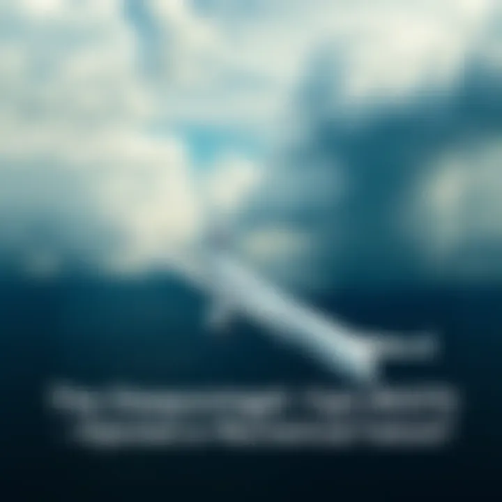 A Malaysia Airlines passenger plane flying over the ocean, with a clouded sky above.