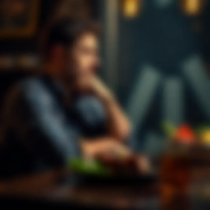 A man sitting at a table with a plate of meat and vegetables, looking thoughtful and reflective about his food choices