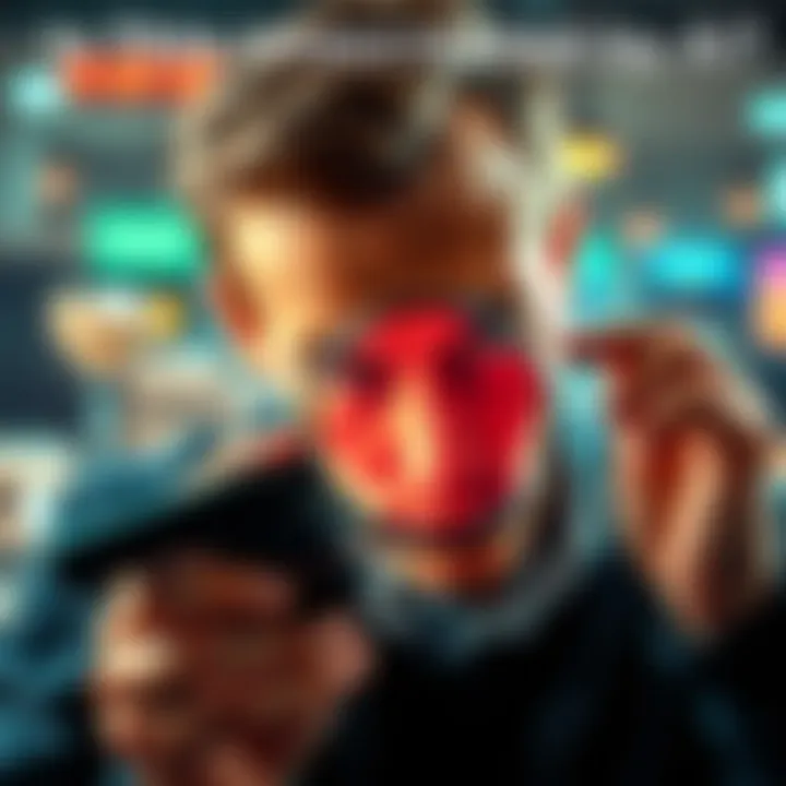 A person closely examining a photo to determine if it was created by AI or not