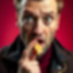 A man looks surprised while pulling an unexpected object from his nose, revealing the source of his persistent itch.