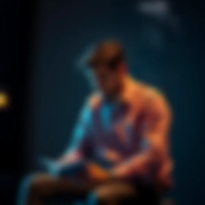 A man sitting thoughtfully with a notebook, reflecting on different methods, symbolizing personal transformation.