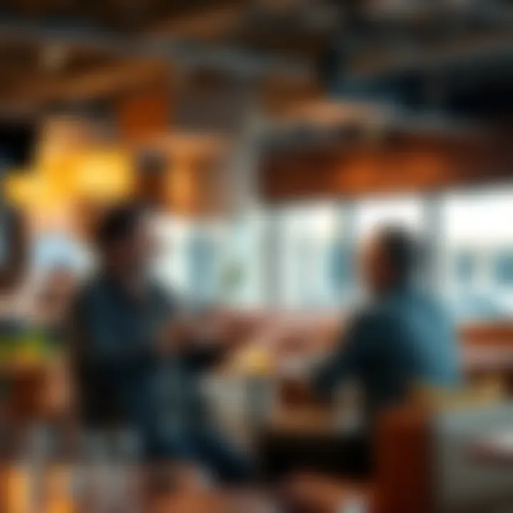 A man engaged in a lively discussion, sharing advice and insights from the Beyond the Alchemy YouTube channel, set in a modern and casual environment.