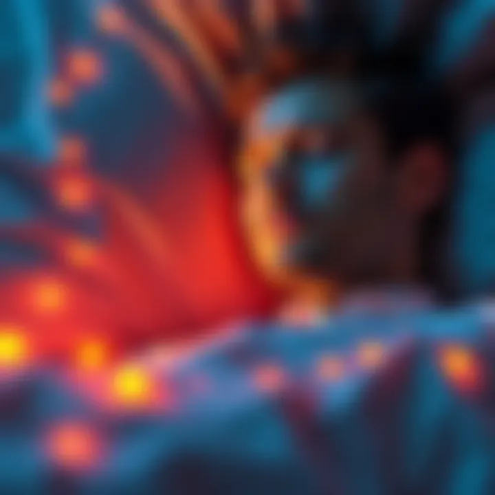 A married man peacefully sleeping with a serene expression, surrounded by warm colors symbolizing love in his dream.
